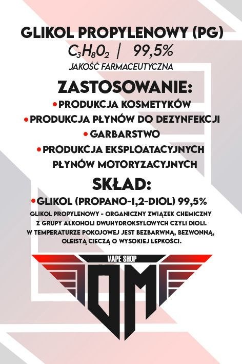 0,5L Glikol Propylenowy Farmaceutyczny 99,5% 500ml 0,5L Glikol Propylenowy Farmaceutyczny 99,5% 500ml